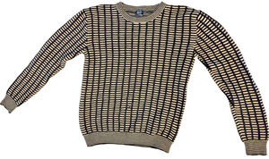 Alexander McQueen Wool Cashmere Textured Grid Sweater Black White 2014 Large